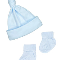 Premature Baby Knotted Hat and Socks Set - Blue Hat, Mitts & Booties Set Little Mouse Baby Clothing & Gifts 