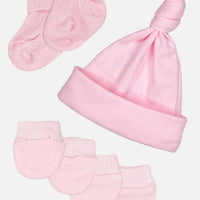 Premature Baby Knotted Hat, Socks & Mitts Set - Pink Hat, Mitts & Booties Set Little Mouse Baby Clothing & Gifts 