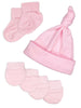Premature Baby Knotted Hat, Socks and Mitts Set - Pink (3-5lb) - Hat, Mitts & Booties Set - Little Mouse Baby Clothing & Gifts