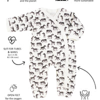Premature Baby Sleepsuit, Zebras, 100% Organic Cotton Sleepsuit / Babygrow Tiny & Small 