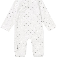 Sleepsuit - White With Star Print Sleepsuit / Babygrow Noppies 