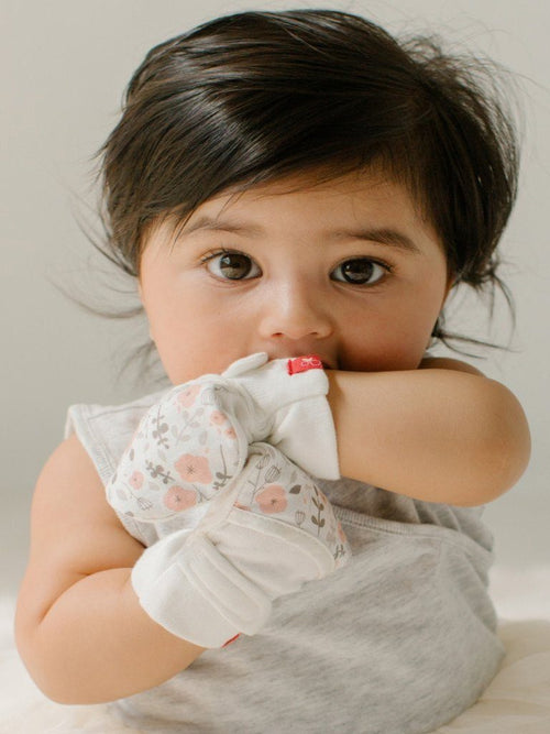 Stay On Scratch Mittens - Country Garden (0-3 Months) Scratch Mitts Goumikids 