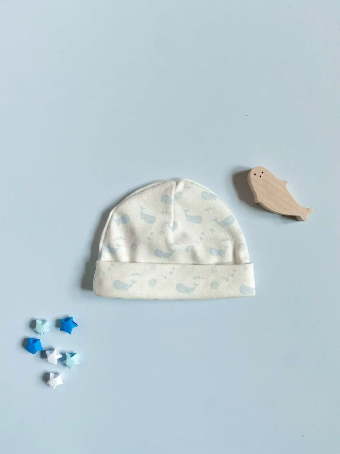 Premature Round Hat, Ocean Blue, Premium 100% Organic Cotton