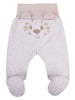 Footed Trousers, Ecru with Tiger Face Rear - Trousers / Leggings - EEVI