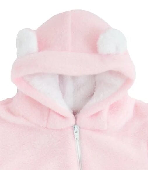Pink Fleece Tiny Baby Pramsuit - Snowsuit / Pramsuit - Little Lumps