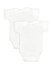 2 Pack - 100% Cotton White Short Sleeved Bodysuits - Bodysuit / Vest - Soft Touch