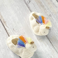 Crochet Pastel Rainbow Unicorn Booties Booties Albetta UK 