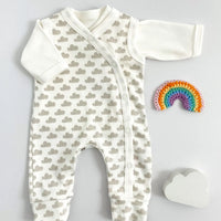Dungaree & Top Set, Silver Cloud, Premium 100% Organic Cotton Dungaree Tiny & Small 