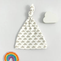 Knotted Hat, Silver Cloud, Premium 100% Organic Cotton Hat Tiny & Small 