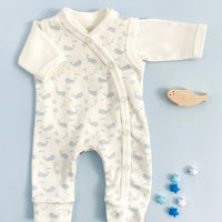 Dungaree & Top Set, Ocean Blue, Premium 100% Organic Cotton Dungaree Tiny & Small 