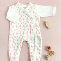 Dungaree & Top Set, Bunny Meadow, Premium 100% Organic Cotton Dungaree Tiny & Small 4-7lb 