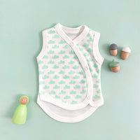 Incubator Vest, Mint Cloud, Premium 100% Organic Cotton Bodysuit / Vest Tiny & Small 