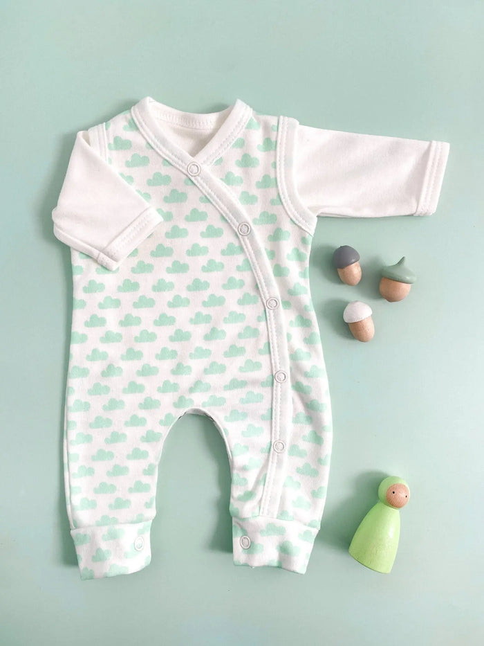 Dungaree & Top Set, Mint Cloud, Premium 100% Organic Cotton