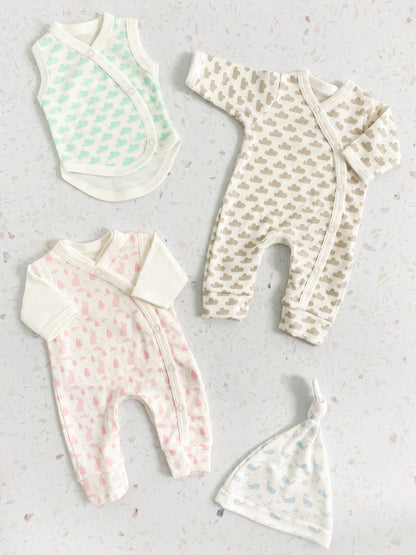 Bodysuit, Mint Cloud, Premium 100% Organic Cotton Bodysuit / Vest Tiny & Small 