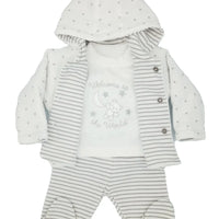 Welcome To The World 3 Piece Gift Set: Trousers, Top & Jacket Outift Just too Cute 