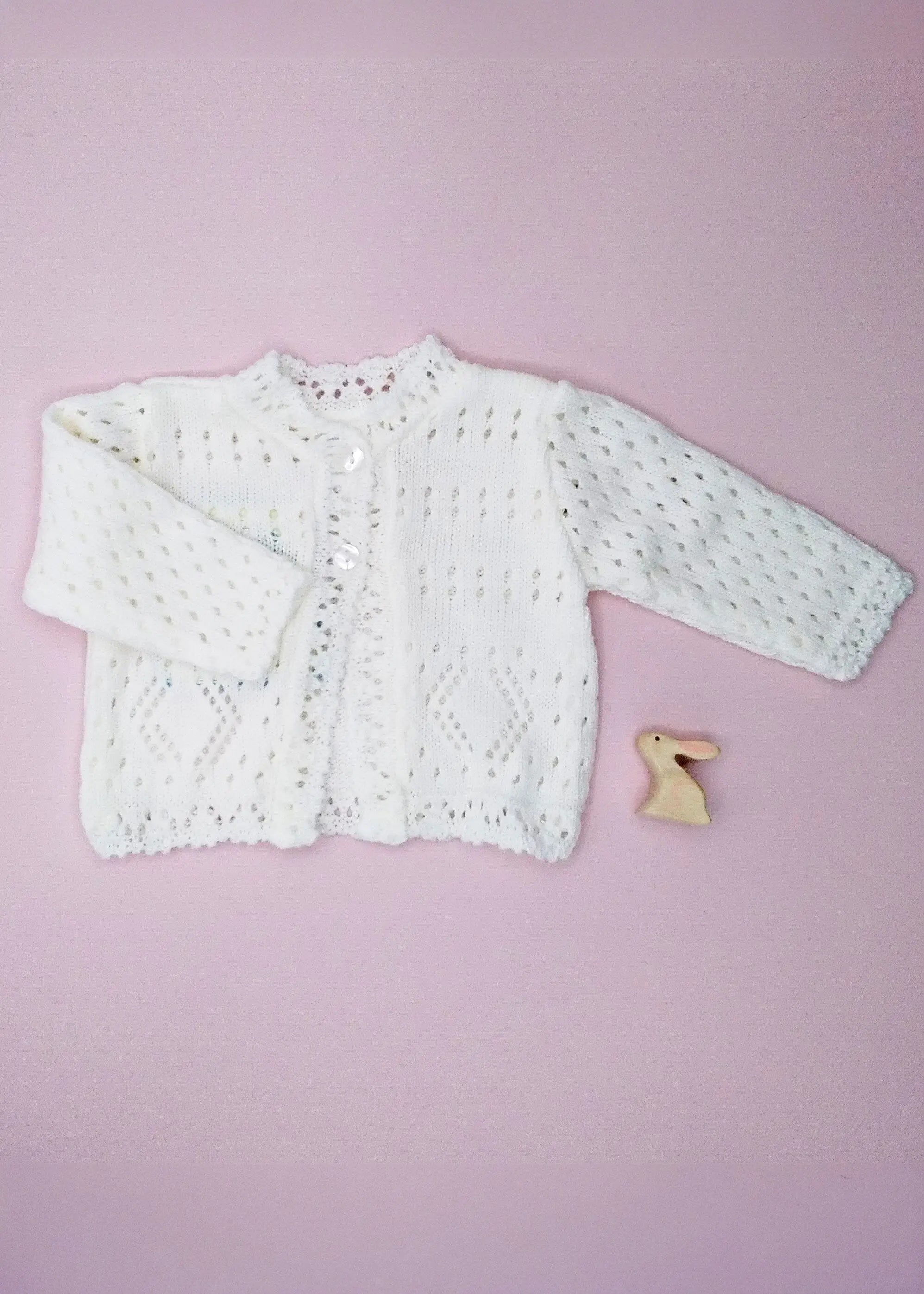 White Pointelle Cardigan Cardigan / Jacket Early Arrival 