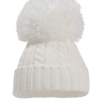 White Knitted Pom Pom Hat Tiny Baby 5-8lb Hat Little Mouse Baby Clothing and Gifts Ltd 