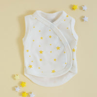 Incubator Vest, Yellow Stars, Premium 100% Organic Cotton Bodysuit / Vest Tiny & Small 